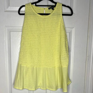 INC INTERNATIONAL CONCEPTS NWT Riviera Peplum Top Yellow Pear Size 1x